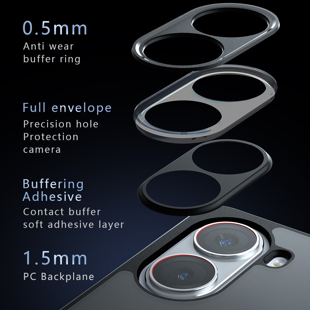 Xiaomi Redmi Turbo 4 5G / Poco X7 Pro 5G-skal Skin-Touch TPU + PC Matt mobilskal, Transparent Svart