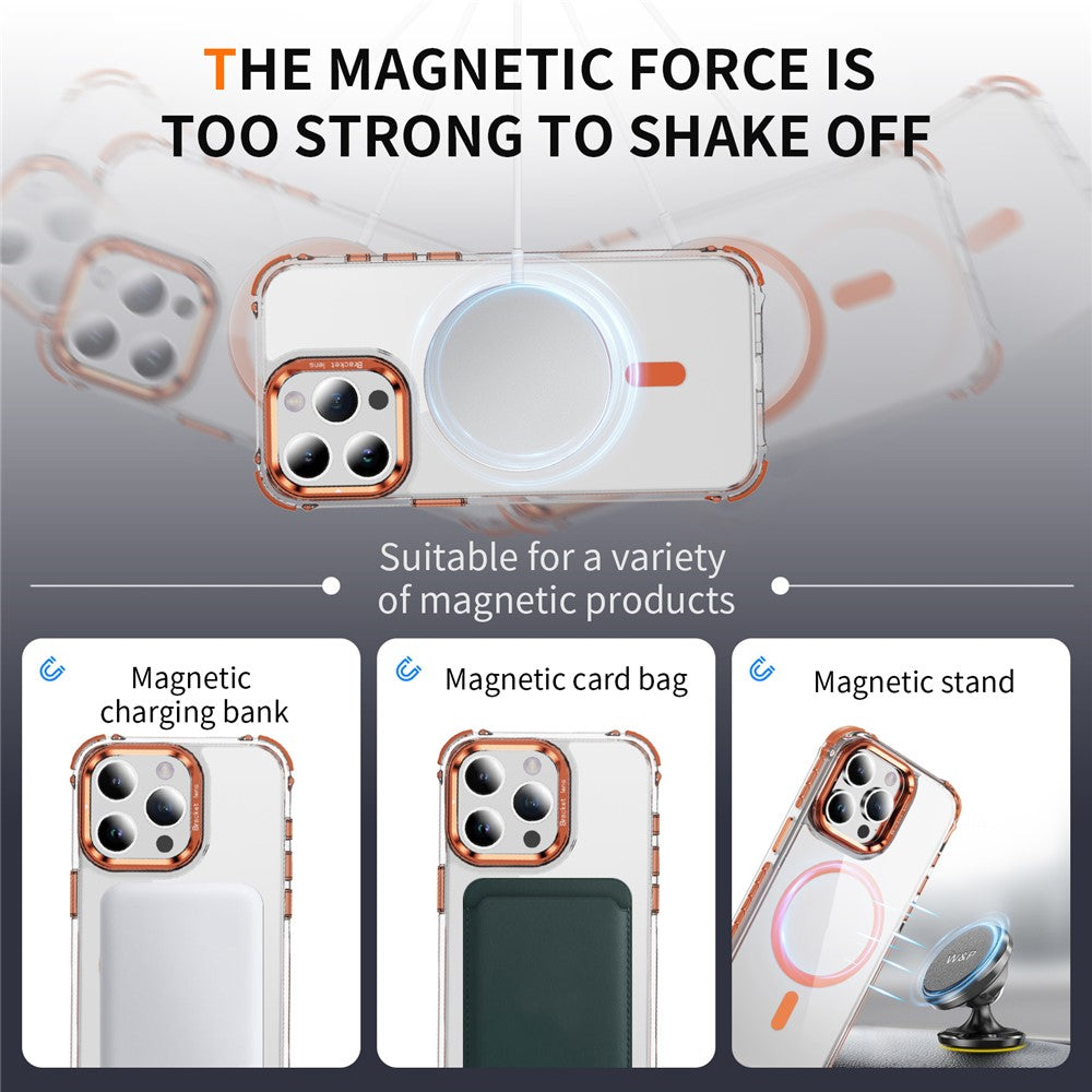 For iPhone 12 Pro Max Clear Phone Case with Lens Kickstand Cover Compatible with MagSafe
