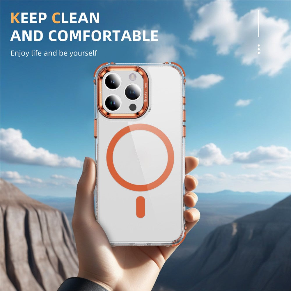For iPhone 12 Pro Max Clear Phone Case with Lens Kickstand Cover Compatible with MagSafe