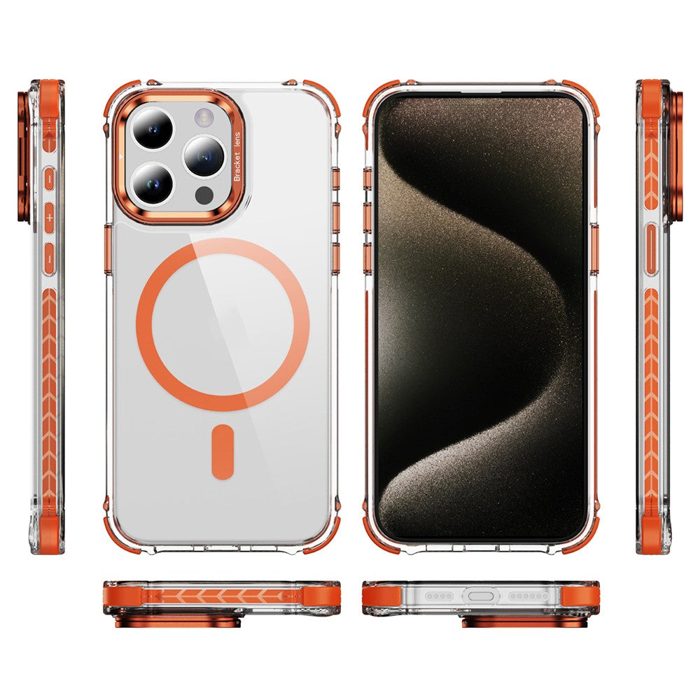 For iPhone 12 Pro Max Clear Phone Case with Lens Kickstand Cover Compatible with MagSafe