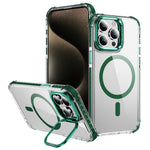 For iPhone 12 Pro Max Clear Phone Case with Lens Kickstand Cover Compatible with MagSafe