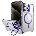 For iPhone 12 Pro Max Clear Phone Case with Lens Kickstand Cover Compatible with MagSafe