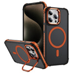 For iPhone 12 Pro  /  12 Case with Lens Kickstand Matte Phone Back Cover Compatible with MagSafe