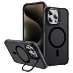 For iPhone 12 Pro  /  12 Case with Lens Kickstand Matte Phone Back Cover Compatible with MagSafe