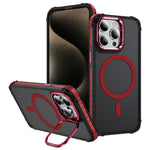 For iPhone 12 Pro  /  12 Case with Lens Kickstand Matte Phone Back Cover Compatible with MagSafe
