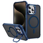 For iPhone 12 Pro  /  12 Case with Lens Kickstand Matte Phone Back Cover Compatible with MagSafe
