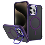 For iPhone 12 Pro  /  12 Case with Lens Kickstand Matte Phone Back Cover Compatible with MagSafe