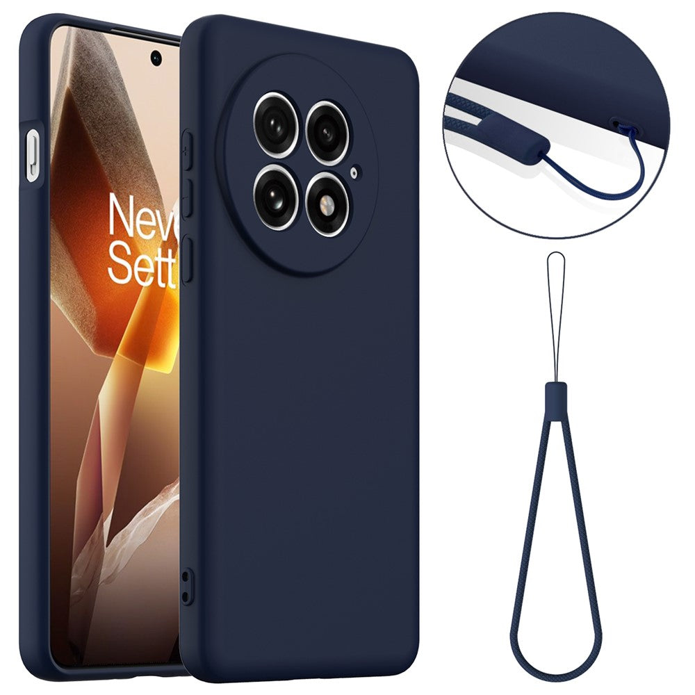 For OnePlus 13 Liquid Silicone Case with Strap Magnetic Case Phone Cover
