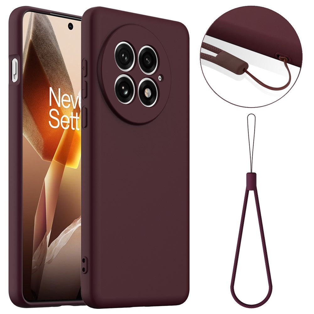 For OnePlus 13 Liquid Silicone Case with Strap Magnetic Case Phone Cover