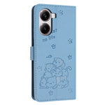 Wallet Case for Xiaomi Redmi Turbo 4 5G / Poco X7 Pro 5G Cats Imprint Leather Phone Cover with Strap