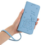 Wallet Case for Xiaomi Redmi Turbo 4 5G / Poco X7 Pro 5G Cats Imprint Leather Phone Cover with Strap