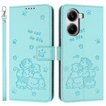 Wallet Case for Xiaomi Redmi Turbo 4 5G / Poco X7 Pro 5G Cats Imprint Leather Phone Cover with Strap
