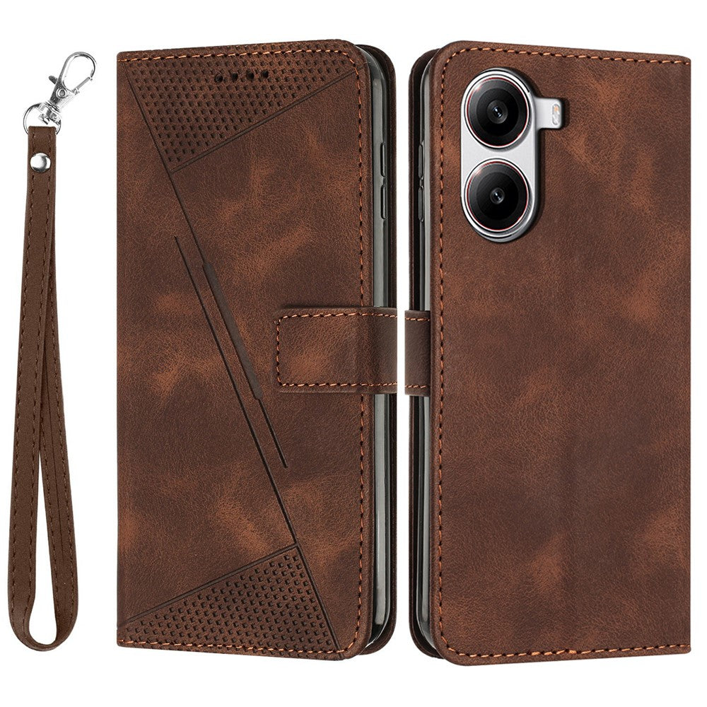For Xiaomi Redmi Turbo 4 5G / Poco X7 Pro 5G Case Handbag Imprinted Triangle Leather Phone Cover