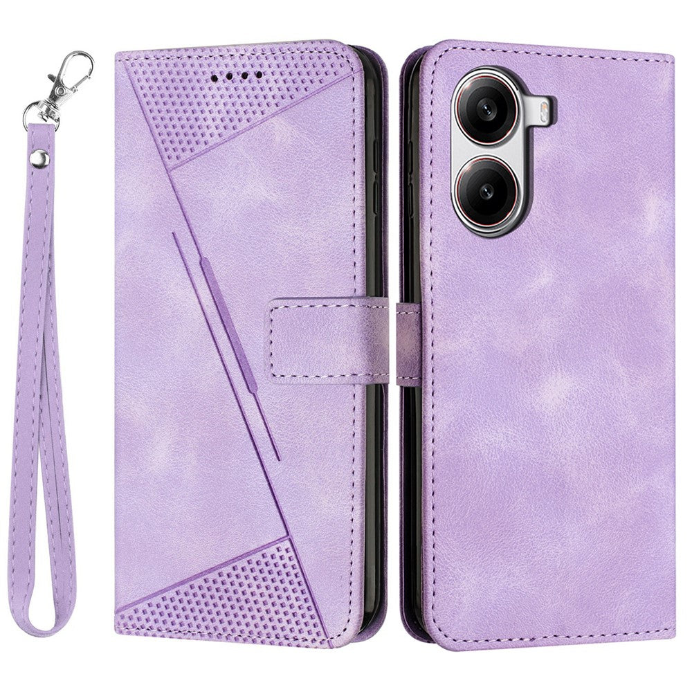 For Xiaomi Redmi Turbo 4 5G / Poco X7 Pro 5G Case Handbag Imprinted Triangle Leather Phone Cover