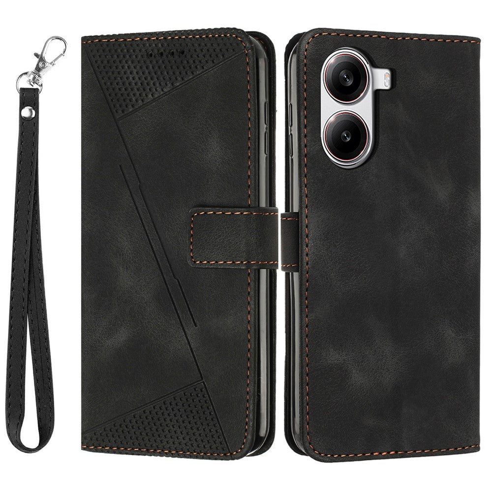 For Xiaomi Redmi Turbo 4 5G / Poco X7 Pro 5G Case Handbag Imprinted Triangle Leather Phone Cover