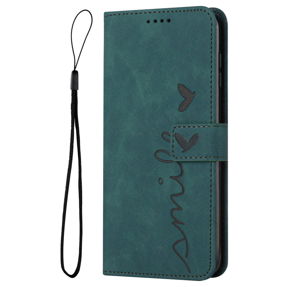 Til Oppo Reno13 F 5G (Reno 13 FS 5G) / 4G Etui Med Stander i PU-læder, Telefoncover med Præget Hjerte-Mønster