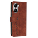 For Xiaomi Redmi Turbo 4 5G / Poco X7 Pro 5G Case Viewing Stand PU Leather Phone Cover Imprinted Heart Pattern