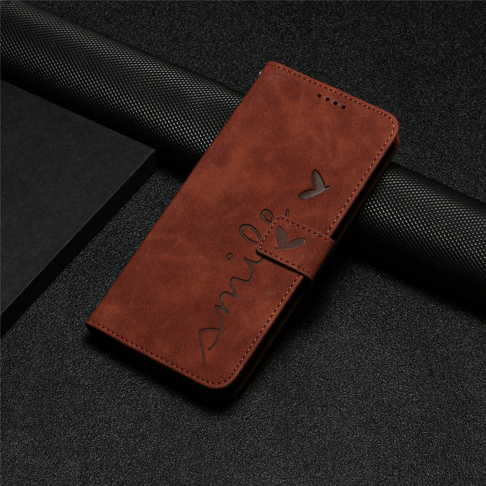 For Xiaomi Redmi Turbo 4 5G / Poco X7 Pro 5G Case Viewing Stand PU Leather Phone Cover Imprinted Heart Pattern