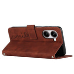 For Xiaomi Redmi Turbo 4 5G / Poco X7 Pro 5G Case Viewing Stand PU Leather Phone Cover Imprinted Heart Pattern