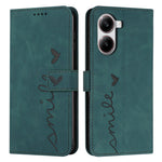 For Xiaomi Redmi Turbo 4 5G / Poco X7 Pro 5G Case Viewing Stand PU Leather Phone Cover Imprinted Heart Pattern