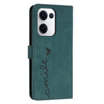 For Oppo Reno13 5G (Global) Case Viewing Stand PU Leather Phone Cover Imprinted Heart Pattern