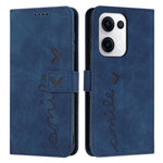 For Oppo Reno13 5G (Global) Case Viewing Stand PU Leather Phone Cover Imprinted Heart Pattern
