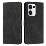 For Oppo Reno13 5G (Global) Case Viewing Stand PU Leather Phone Cover Imprinted Heart Pattern
