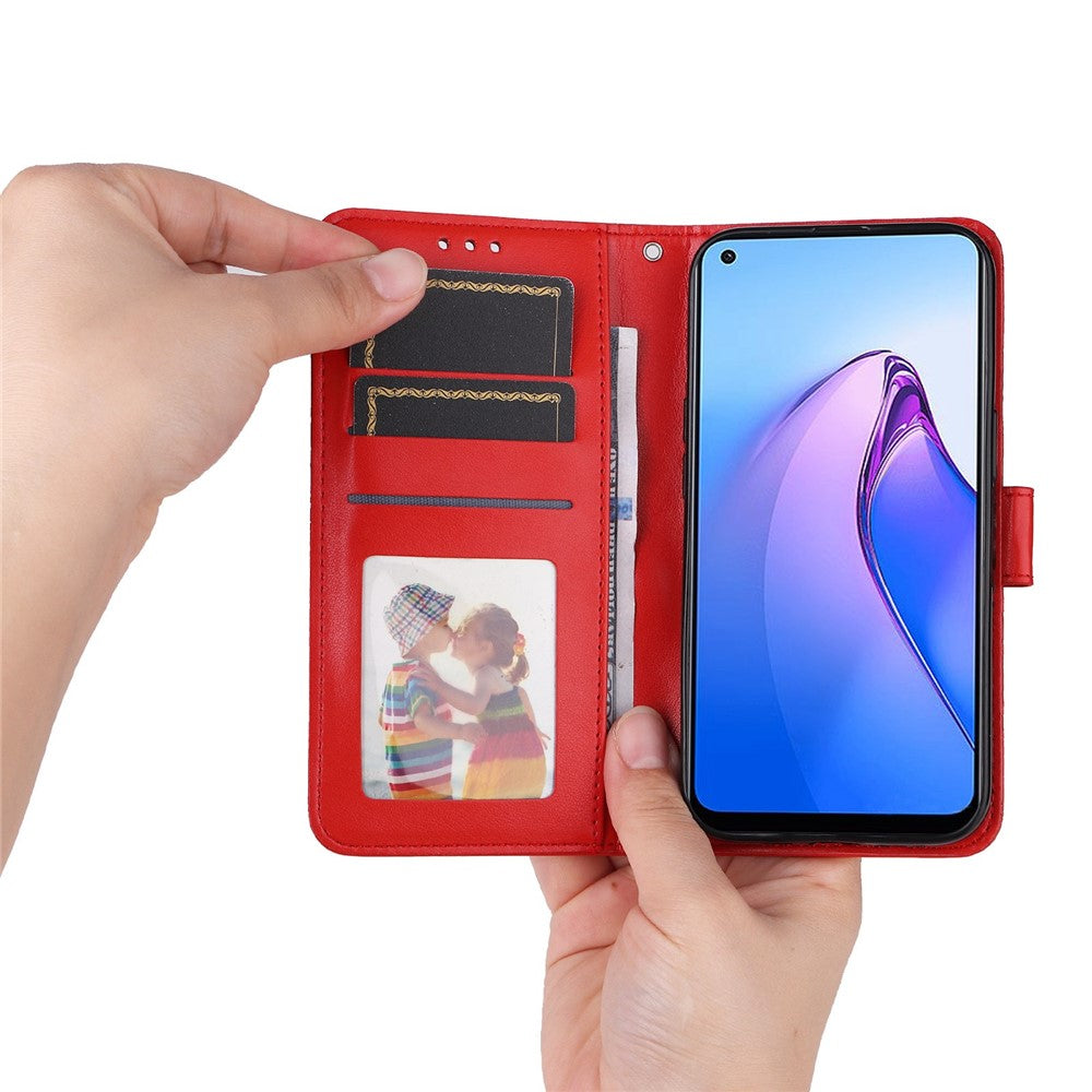 Full Protection Phone Case For Oppo Reno8 5G (Global Version), Sunflower Imprinted PU Leather Stand Anti-scratch Phone Flip Wallet Cover with Strap