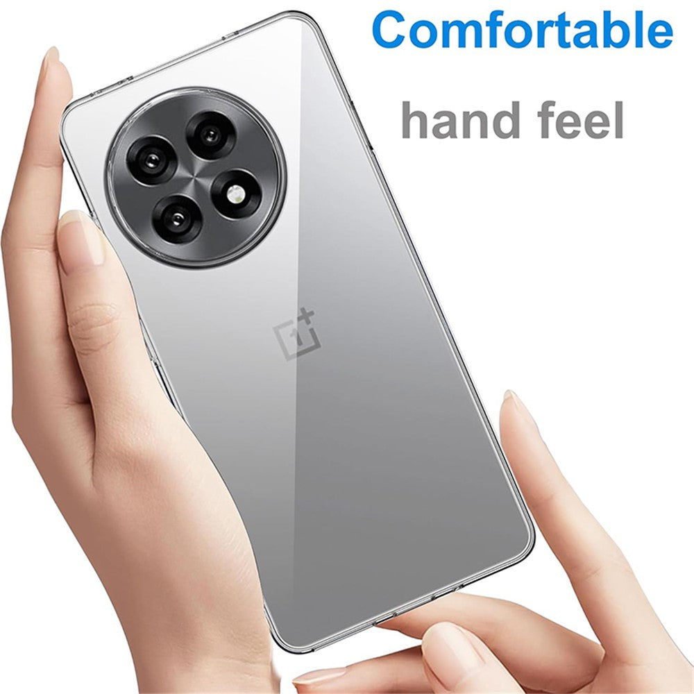 For OnePlus 13R 5G Clear TPU Anti-Scratch Phone Case + 2.5D Arc Edge Screen Protector