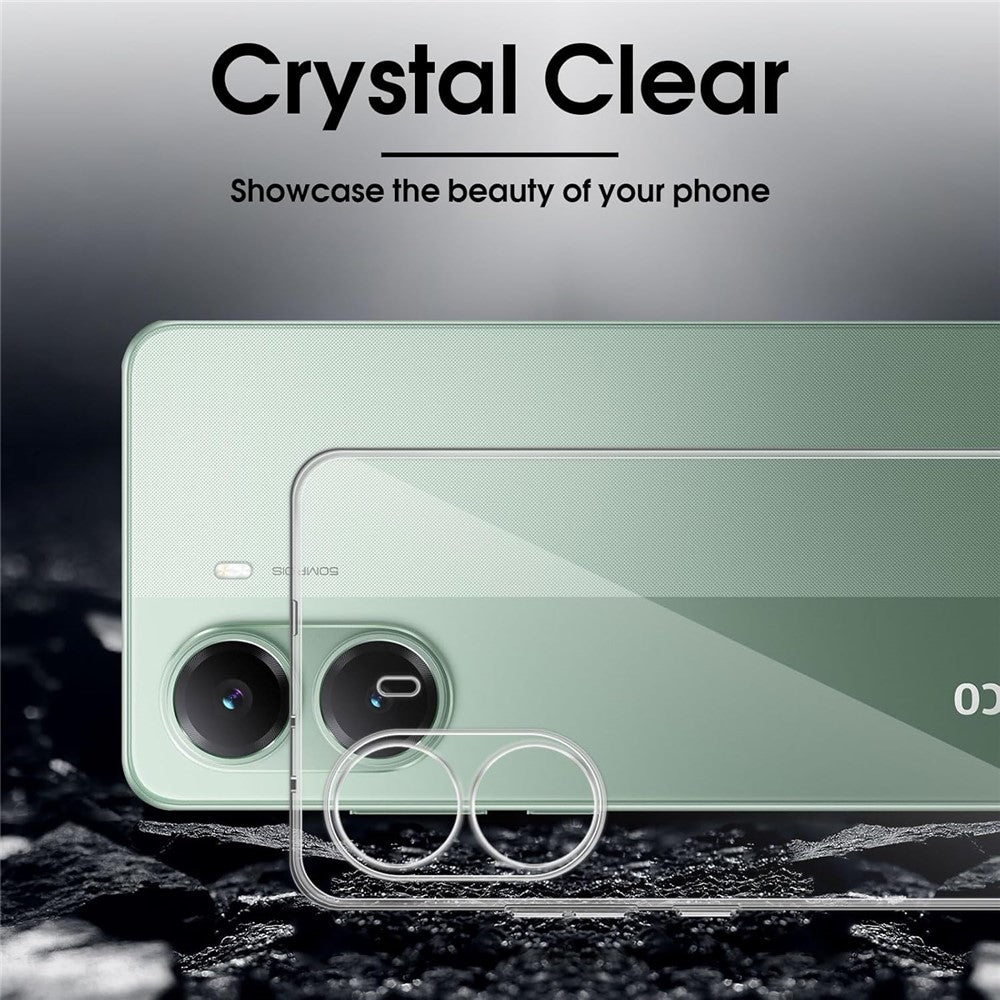 For Xiaomi Poco X7 Pro 5G Case Anti-Fingerprint Crystal Clear TPU Phone Cover