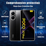 For Xiaomi Poco X7 Pro 5G Case Flexible TPU Phone Cover with 2PCS 2.5D Arc Tempered Glass Film