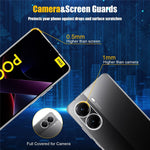 For Xiaomi Poco X7 Pro 5G Case Flexible TPU Phone Cover with 2PCS 2.5D Arc Tempered Glass Film