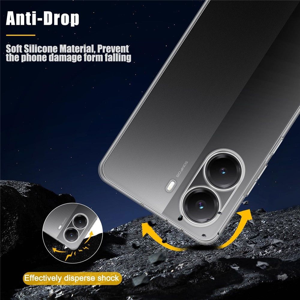 For Xiaomi Poco X7 Pro 5G Case Flexible TPU Phone Cover with 2PCS 2.5D Arc Tempered Glass Film