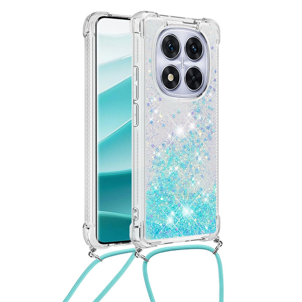 For Xiaomi Poco X7 5G / Xiaomi Redmi Note 14 Pro 5G TPU Case Quicksand Design Phone Cover with Lanyard