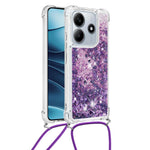 For Xiaomi Redmi Note 14 5G TPU Case Quicksand Design Phone Cover with Lanyard