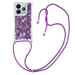 For Xiaomi Redmi Note 14 5G TPU Case Quicksand Design Phone Cover with Lanyard