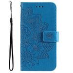 Cell Phone Cover For Oppo Reno8 5G (Global Version), Shockproof PU Leather Flip Wallet Case Flower Imprinting Stand Phone Shell