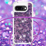 For Google Pixel 9a TPU Case Quicksand Design Phone Cover with Lanyard