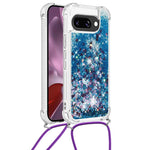 For Google Pixel 9a TPU Case Quicksand Design Phone Cover with Lanyard