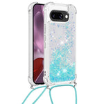 For Google Pixel 9a TPU Case Quicksand Design Phone Cover with Lanyard