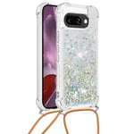 For Google Pixel 9a TPU Case Quicksand Design Phone Cover with Lanyard