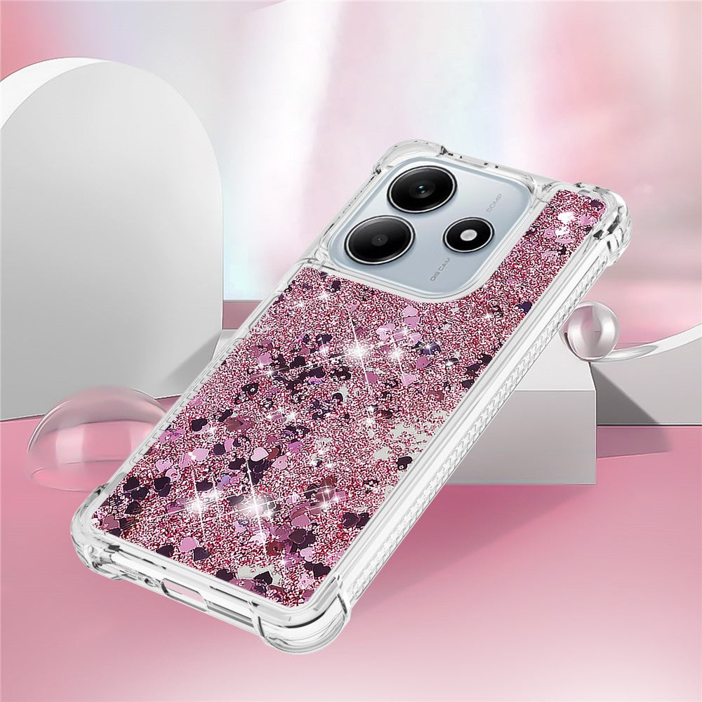 For Xiaomi Redmi Note 14 5G TPU Case Glitter Quicksand Shockproof Phone Back Cover