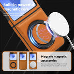 For Samsung Galaxy Z Flip7 FE 5G / Z Flip6 5G Case with Ring Kickstand Magnetic Case PU Leather Back Cover