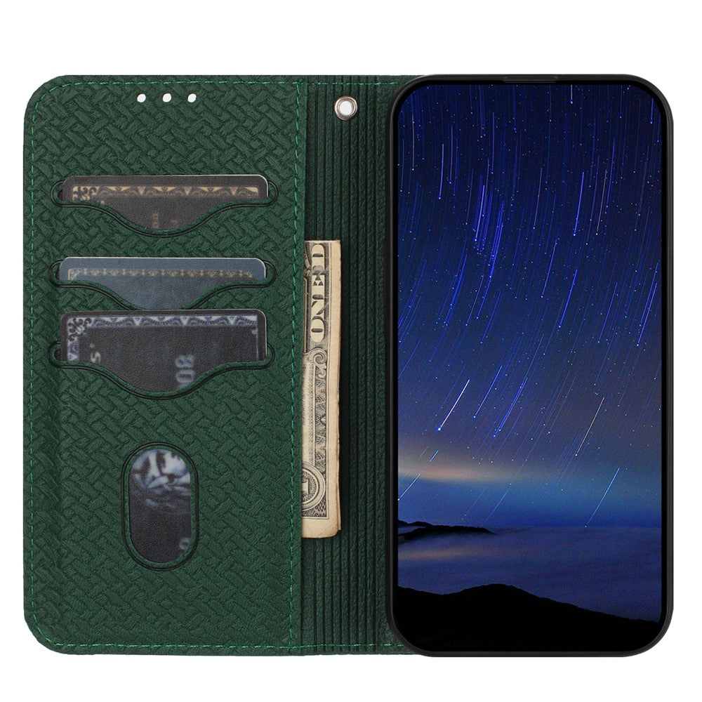 For Xiaomi Redmi Note 14 Pro 4G Case Woven Texture PU Leather Wallet Phone Cover