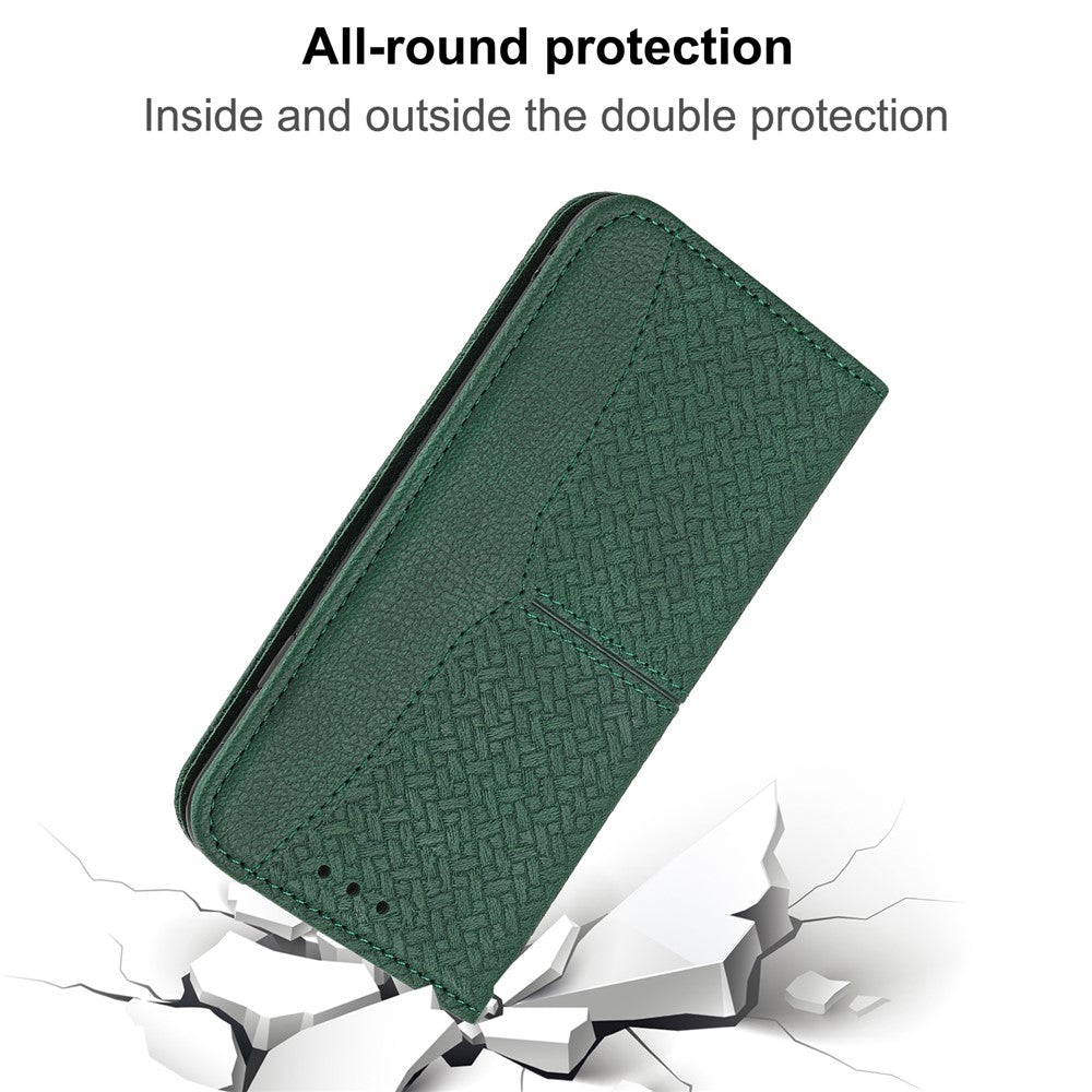 For Xiaomi Redmi Note 14 Pro 4G Case Woven Texture PU Leather Wallet Phone Cover