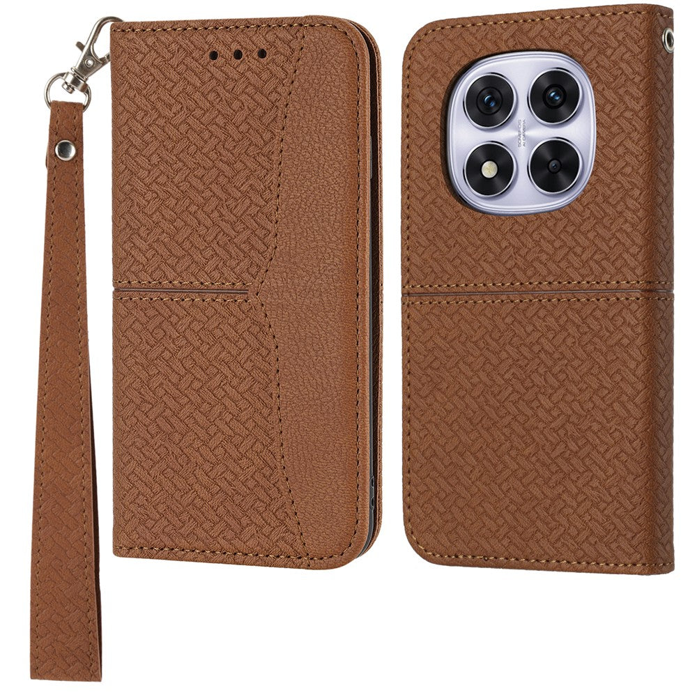 For Xiaomi Redmi Note 14 Pro 4G Case Woven Texture PU Leather Wallet Phone Cover