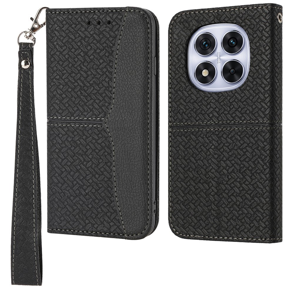 For Xiaomi Redmi Note 14 Pro 4G Case Woven Texture PU Leather Wallet Phone Cover