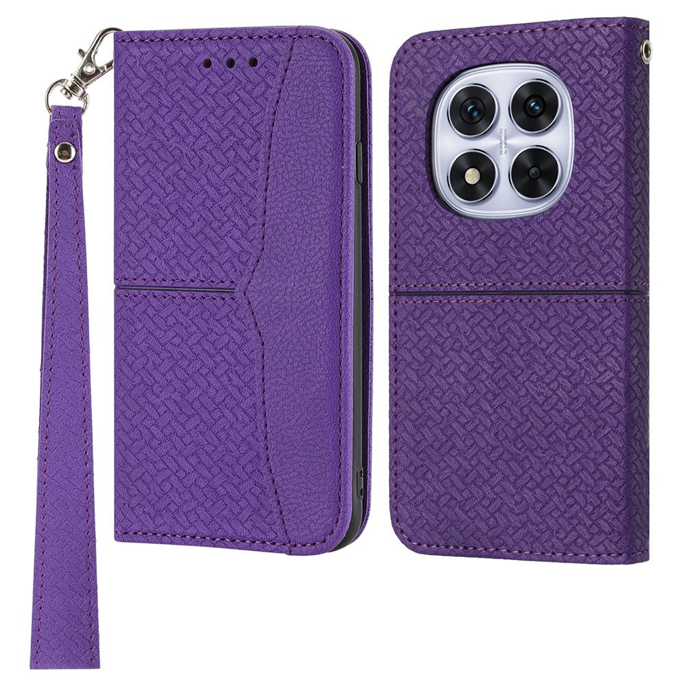 For Xiaomi Redmi Note 14 Pro 4G Case Woven Texture PU Leather Wallet Phone Cover