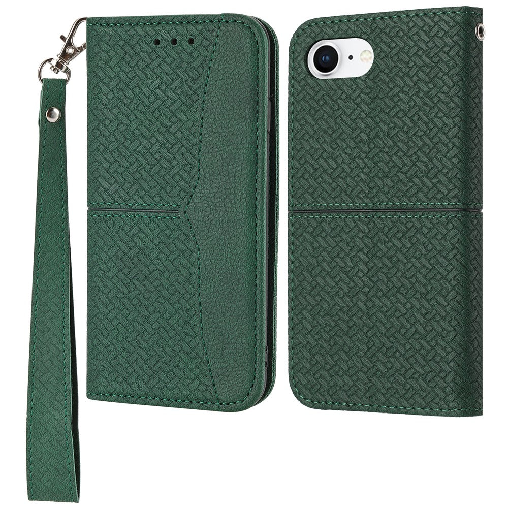 For iPhone 17e / 16e Case Woven Texture PU Leather Wallet Phone Cover