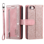 For iPhone 17e / 16e Case PU Leather Phone Cover with Zipper Wallet 9 Card Slots